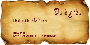 Detrik Áron névjegykártya